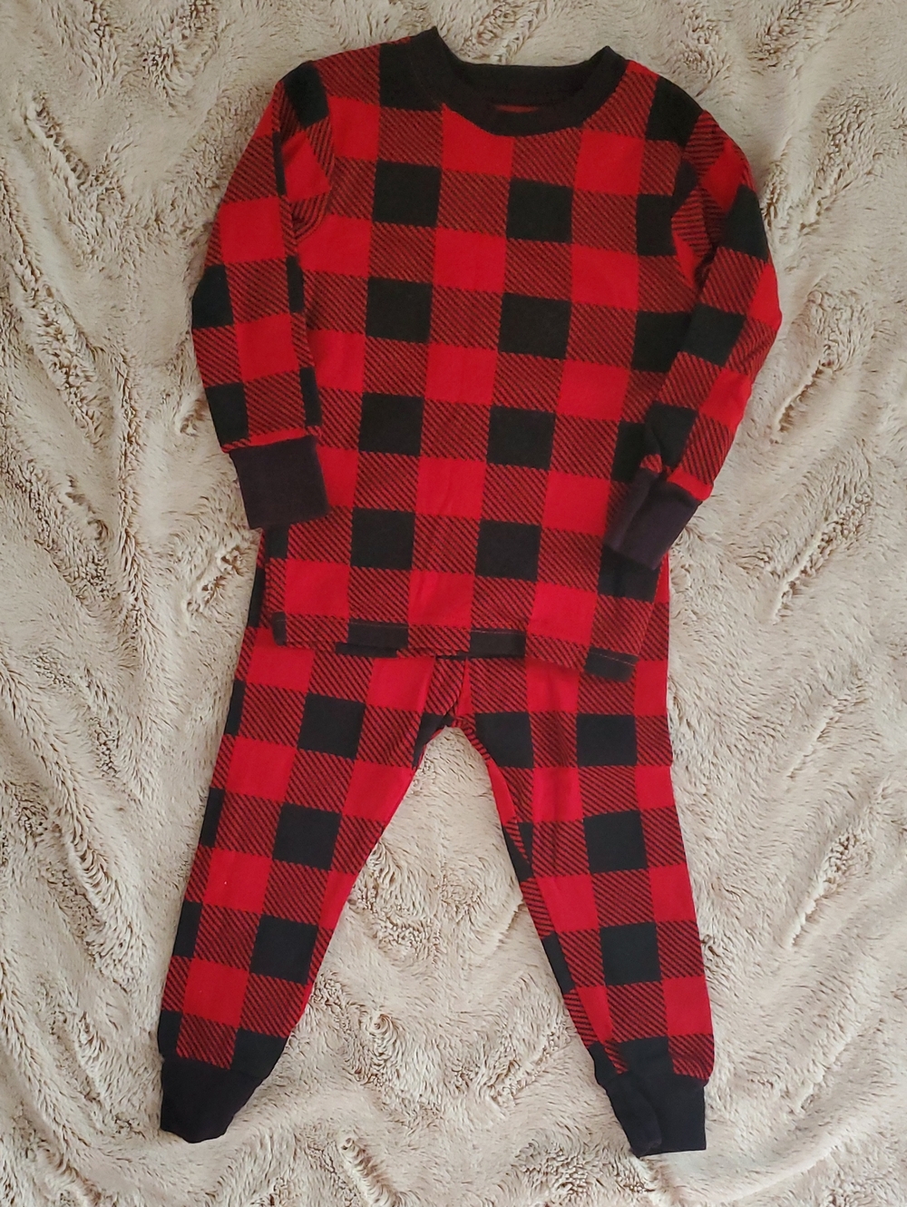 Carter's Red and Black Buffalo Plaid Kids Pajama Set
